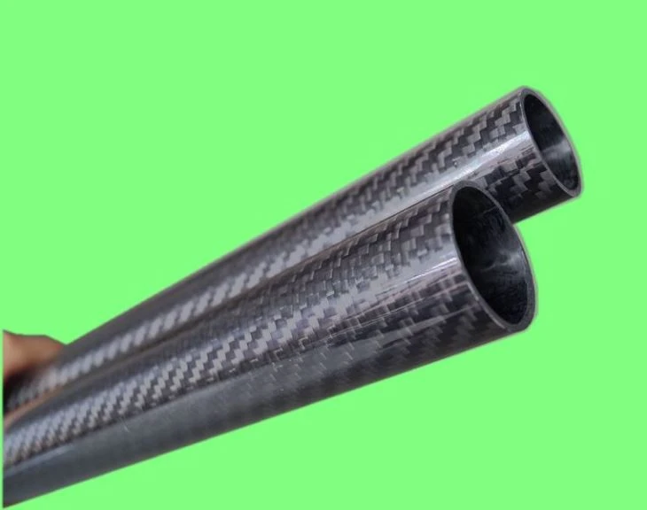 Ø25mm X 23mm X 1 Meter Carbon Fiber Tube Glossy Twill Finish Accepted Custom Size